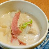 白菜の豆乳スープ